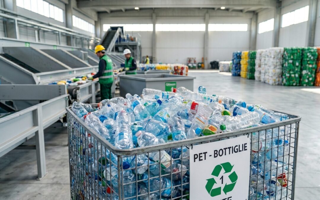 Contenitori in PET per liquidi alimentari selezionati in un impianto CSS - Accordo APQN CORIPET COREPLA
